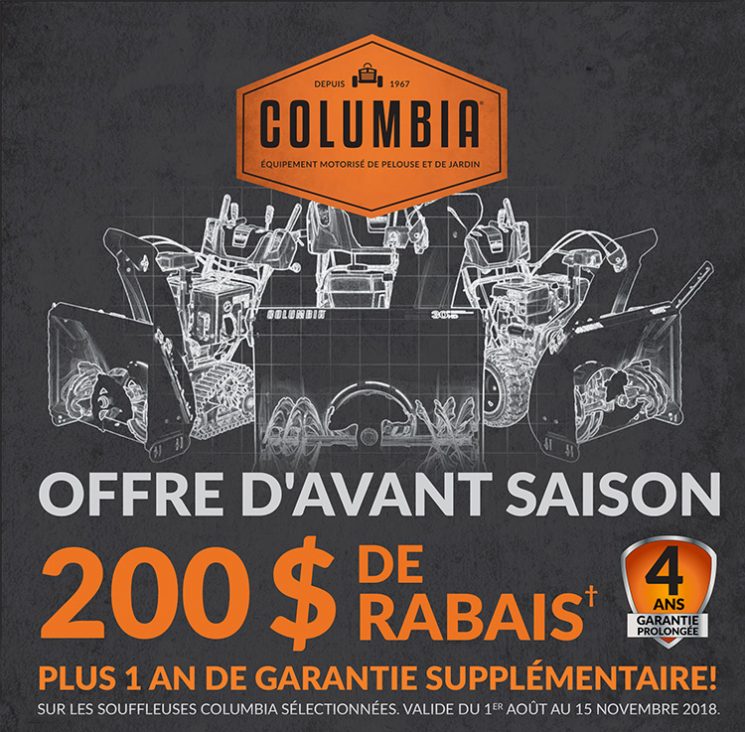 Offre d’avant saison – Columbia